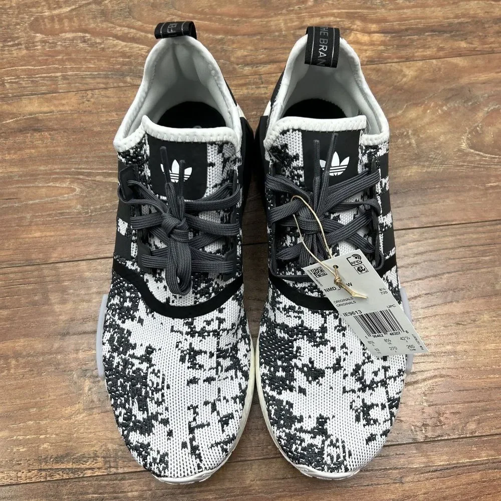New Adidas NMD_R1 Grey Digi‎ Camo NMD R1 Black White IE9613 Womens 10 Shoes